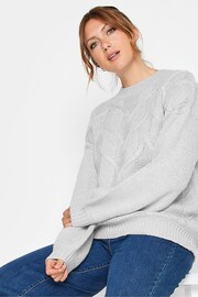 Long Tall Sally Grey Cable Knit Jumper - Image 1 of 4