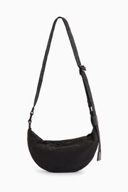 AllSaints Black Half Moon Nylon Cross-Body Bag - Image 2 of 7