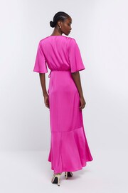 River Island Pink Waterfall Wrap Bridesmaid Dress - Image 2 of 5