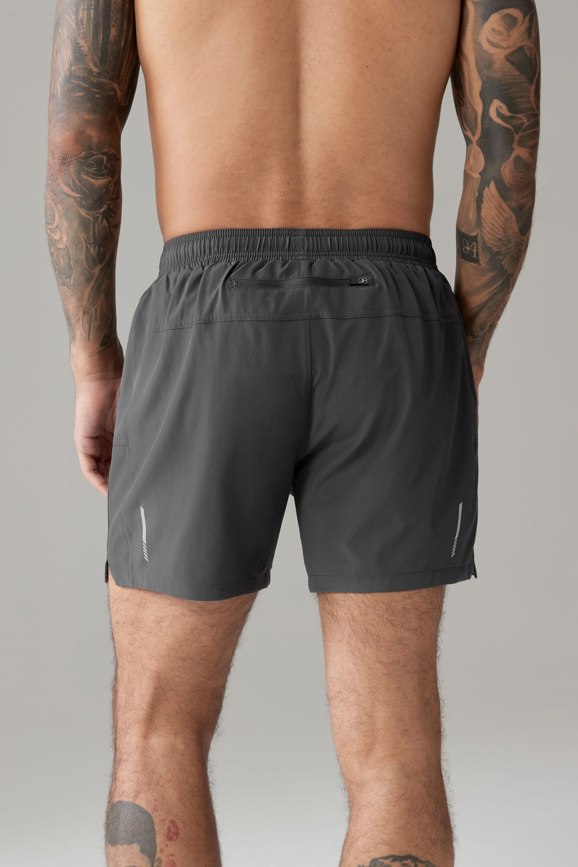 Slate Grey 7 Inch Active Gym Sports Shorts - Image 3 of 9