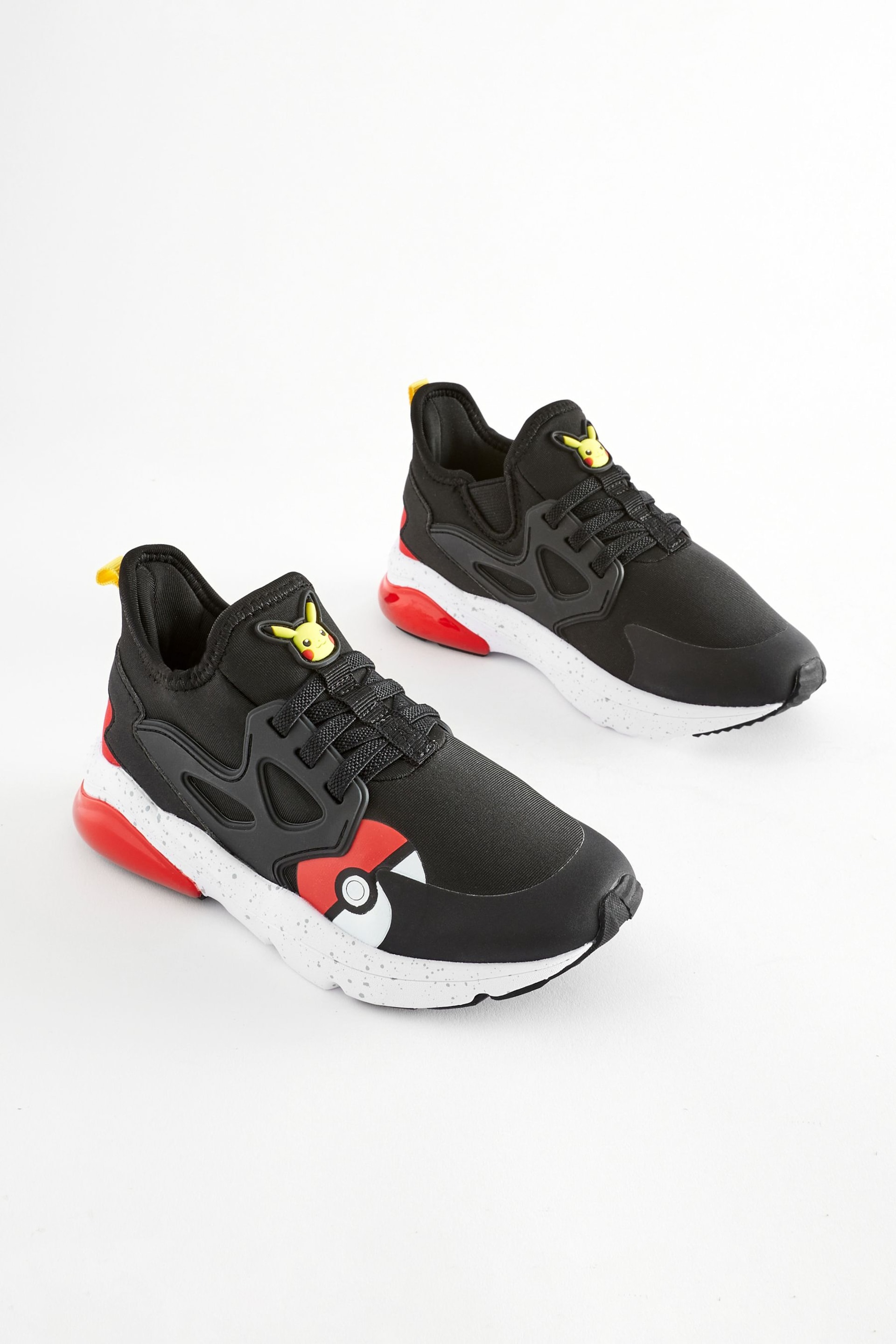 Black/Red Pokemon Elastic Lace Trainers - Image 4 of 6