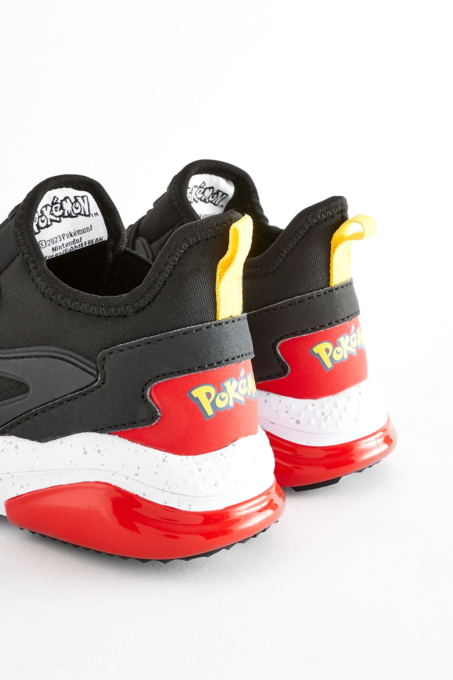 Black/Red Pokemon Elastic Lace Trainers - Image 6 of 6
