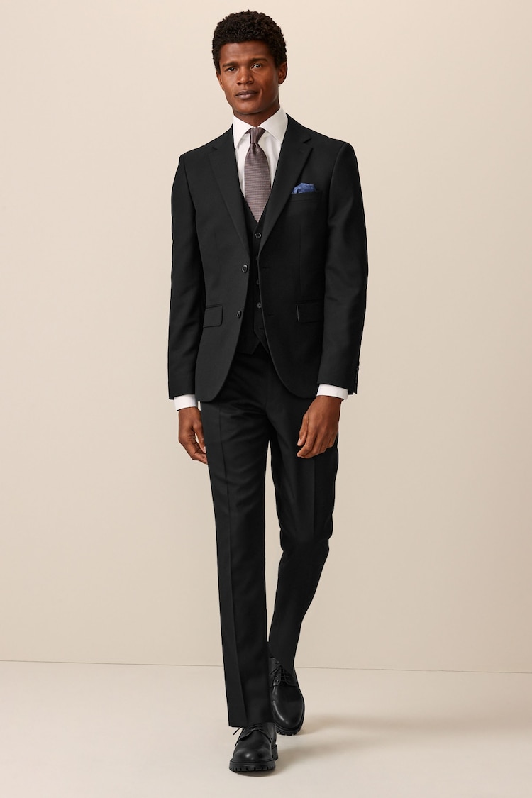 Black Textured Suit: Waistcoat - Image 2 of 8