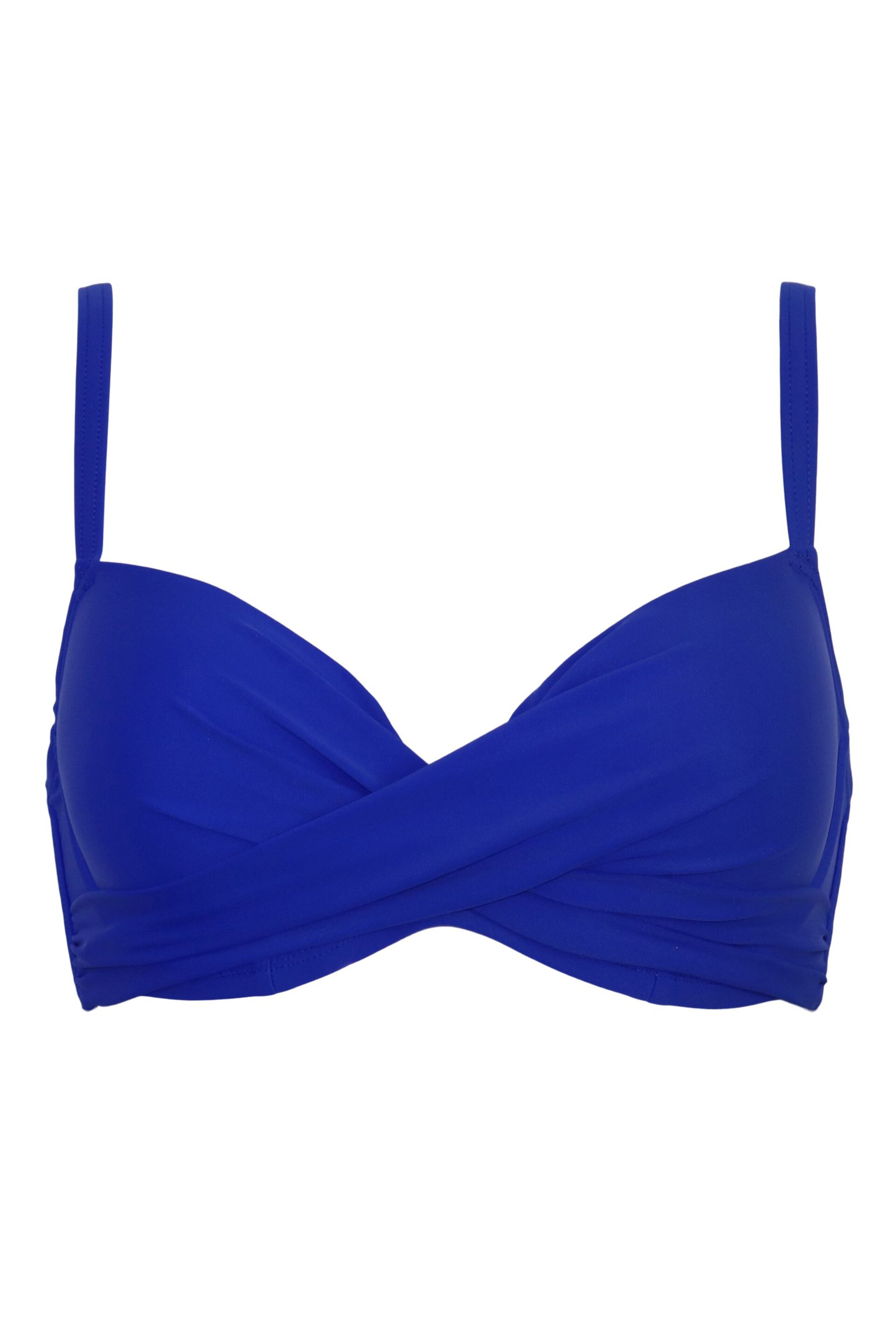 Pour Moi Blue Free Spirit Lightly Padded U/W Twist Front Bikini Top - Image 4 of 5