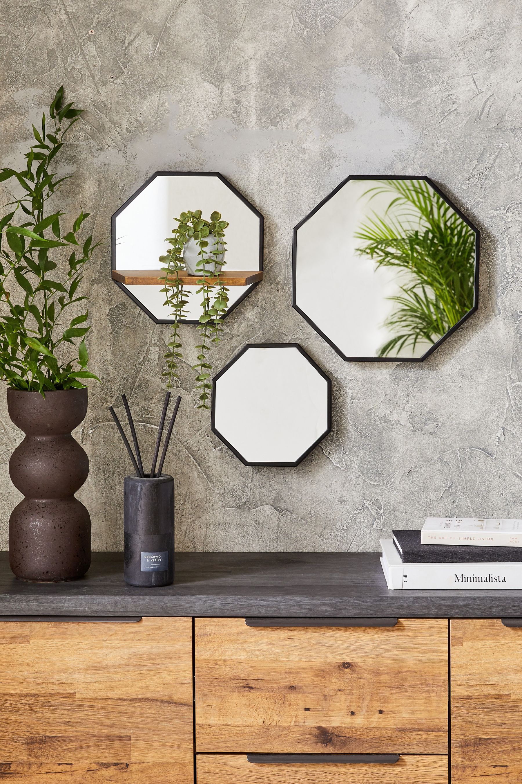 Buy Black Set of 3 Bronx Wall Mirrors from the Next UK online shop