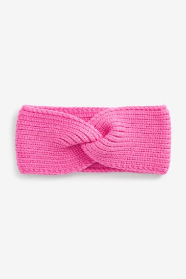 Bright Pink Knitted Headband