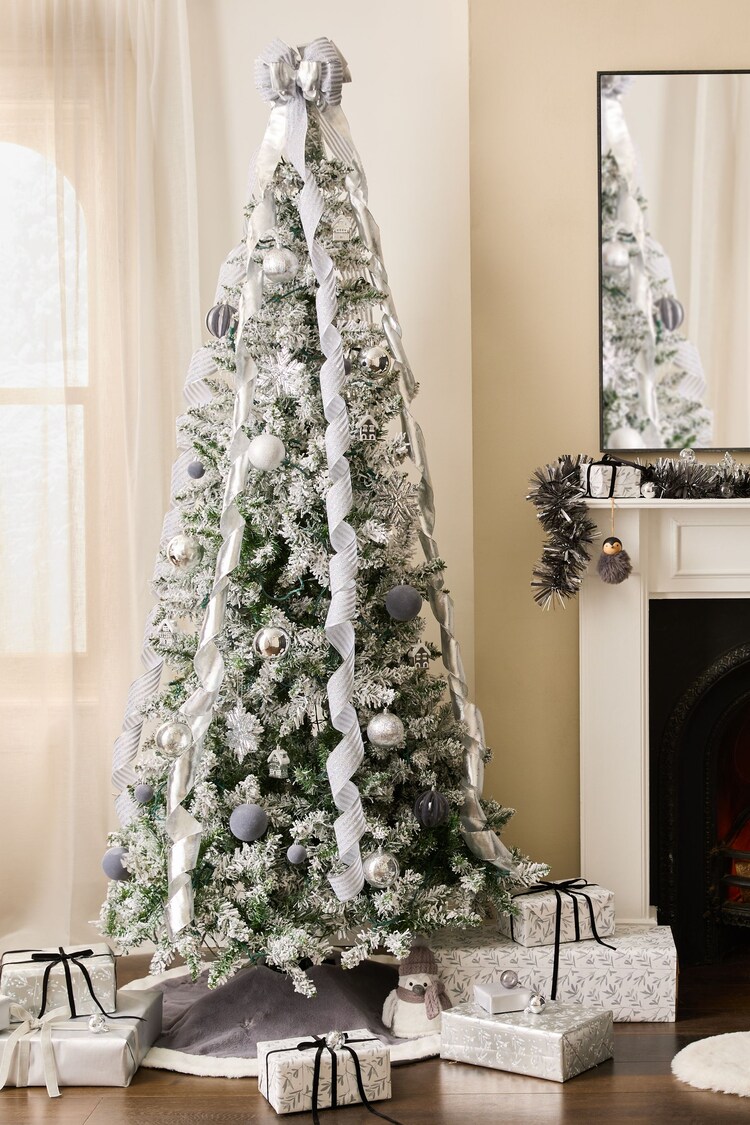 White Snowy Lit 7ft Christmas Tree - Image 1 of 5