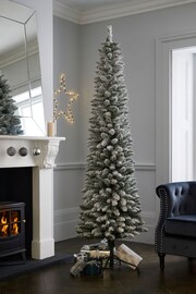 White Snowy Lit 7ft Slim Christmas Tree - Image 2 of 7