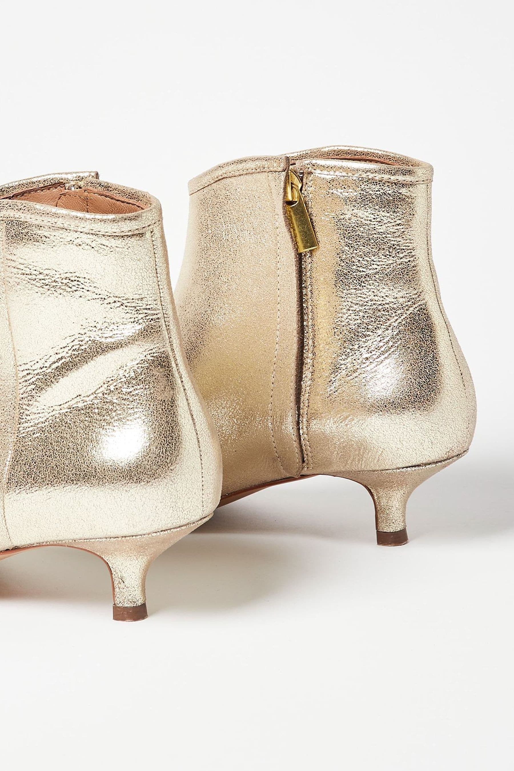 Gold kitten clearance heel booties