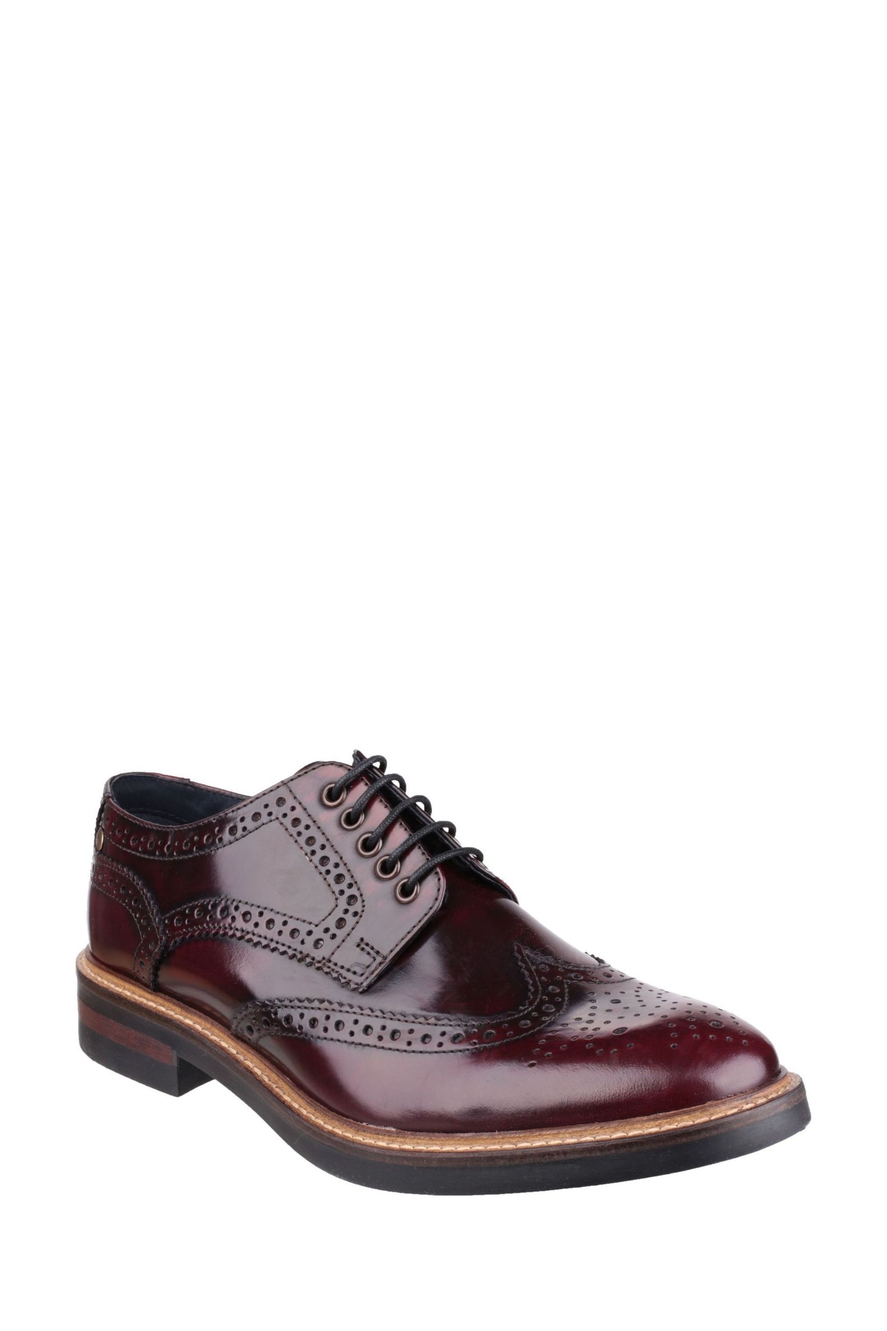 Base London® Red Woburn Hi-Shine Shoes 