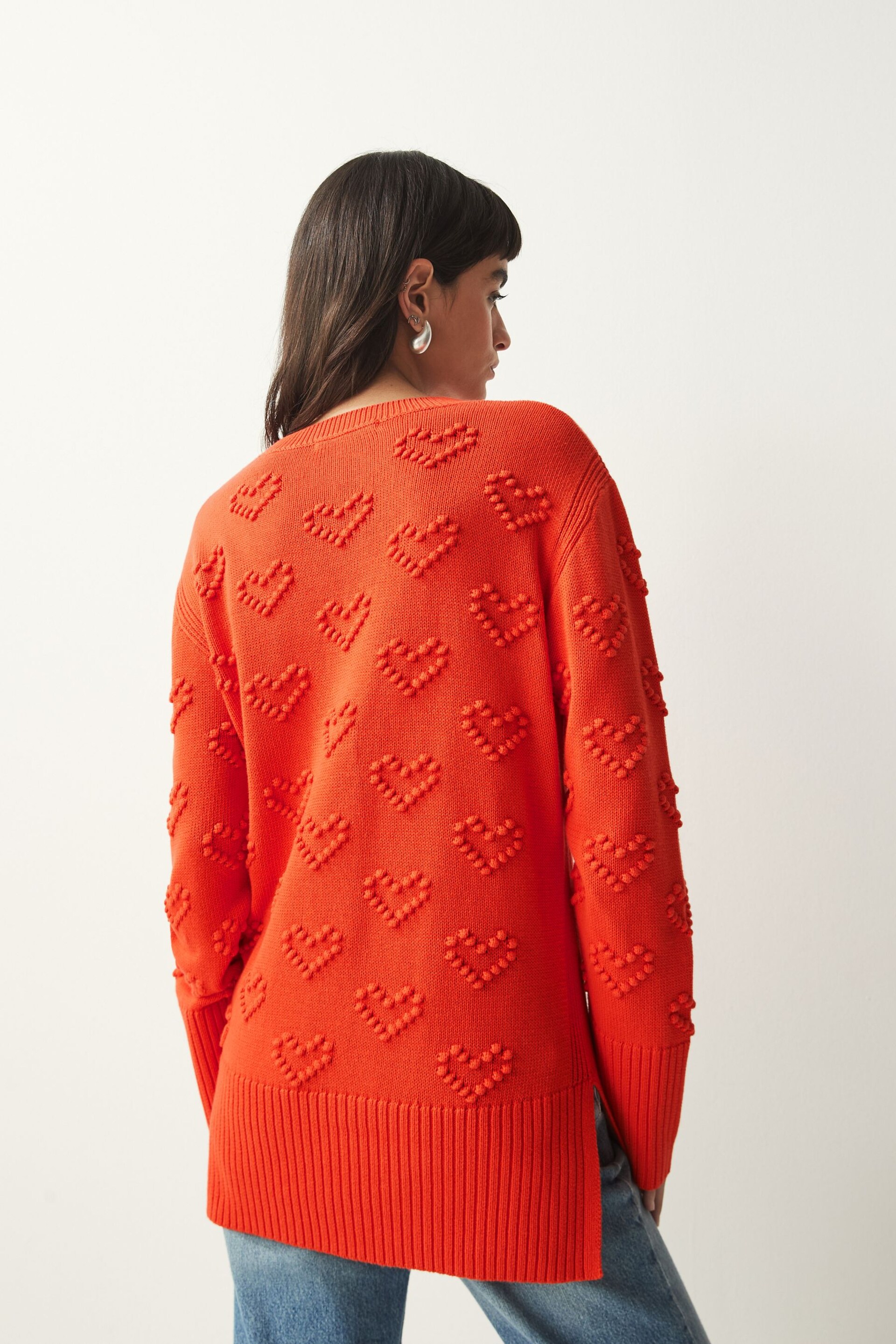 Red Pom Heart Jumper - Image 2 of 7