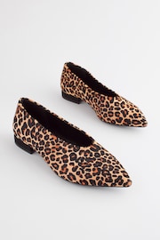 Leopard Forever Comfort® Leather Point Toe Ballerina Shoes - Image 3 of 6