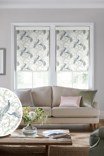 Laura Ashley Blue Belvedere Midnight Made to Measure Roller Blind