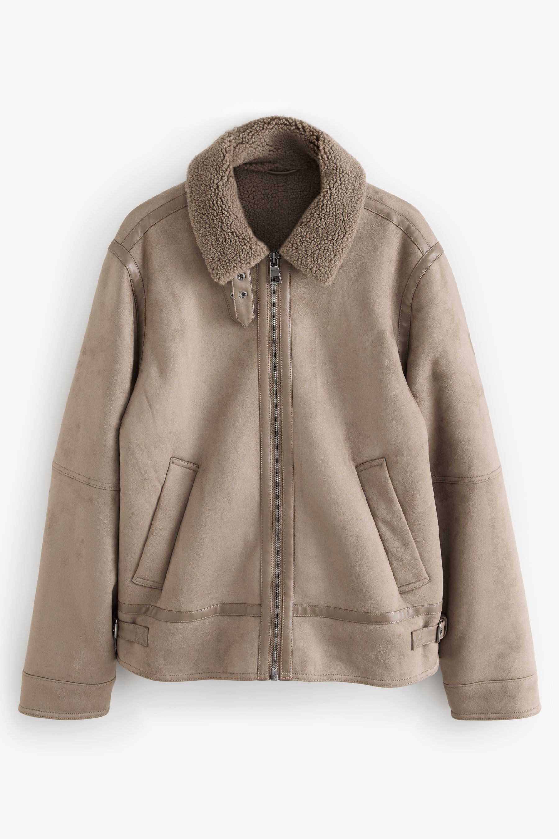 Buy Neutral Faux Shearling Jacket from the Next UK online shop