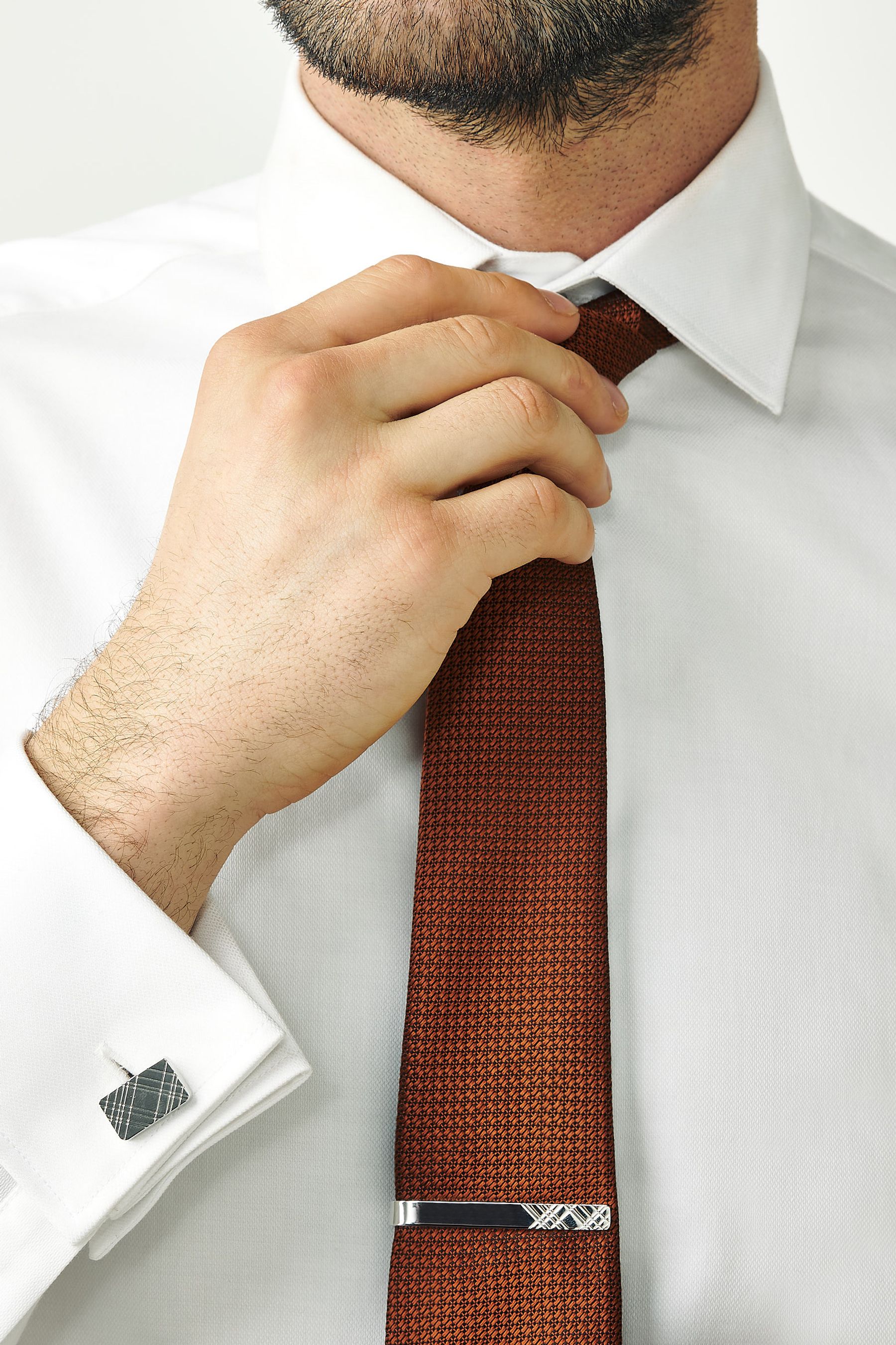 Buy Silver Tone Cufflink And Tie Clip Set from the Next UK online shop
