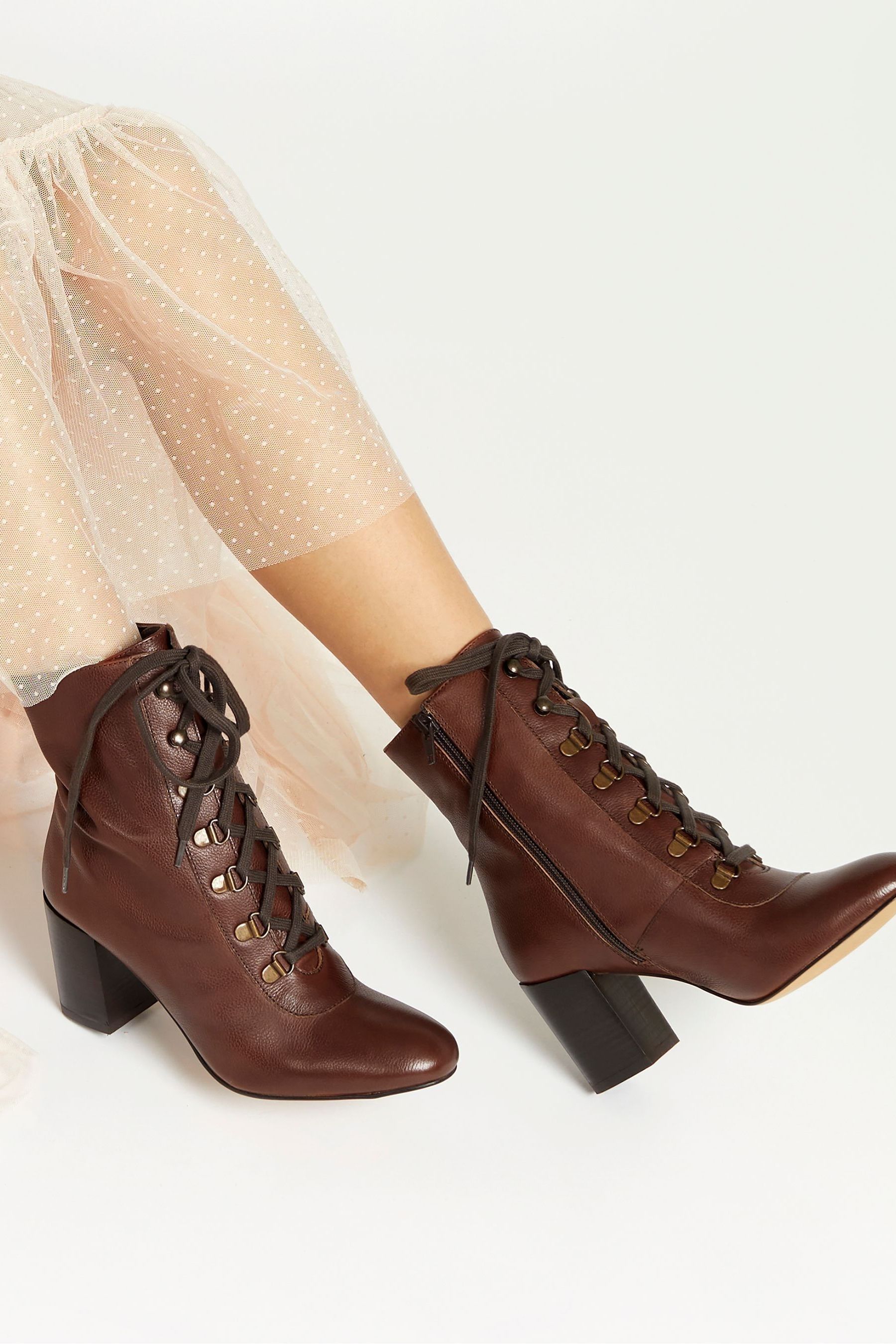 Buy Jones Bootmaker Liana Lace Up Heeled Ladies Ankle Boots from the Next UK online shop