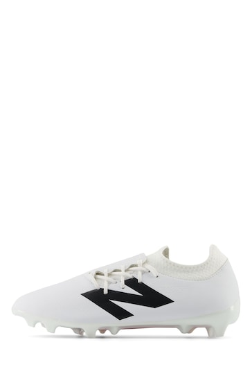 New Balance White Black Firm Tekela Football Boots