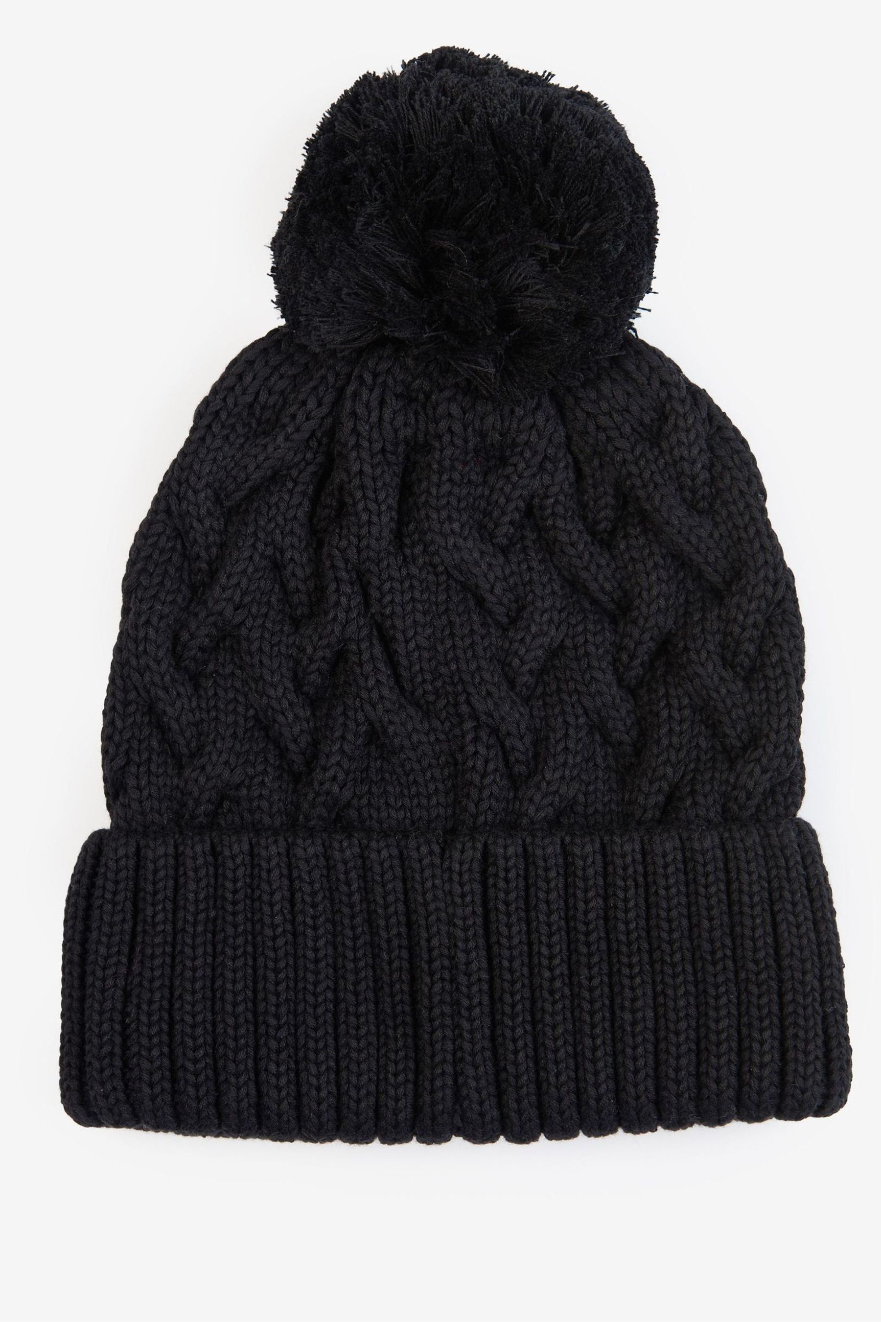 Buy Barbour International Black Drift Cable Knit Pom Beanie from the Next UK online shop