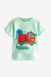 Mint Green Fire Engine Short Sleeve Interactive Character T-Shirt (3mths-7yrs) - Image 1 of 5