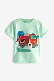 Mint Green Fire Engine Short Sleeve Interactive Character T-Shirt (3mths-7yrs) - Image 2 of 5