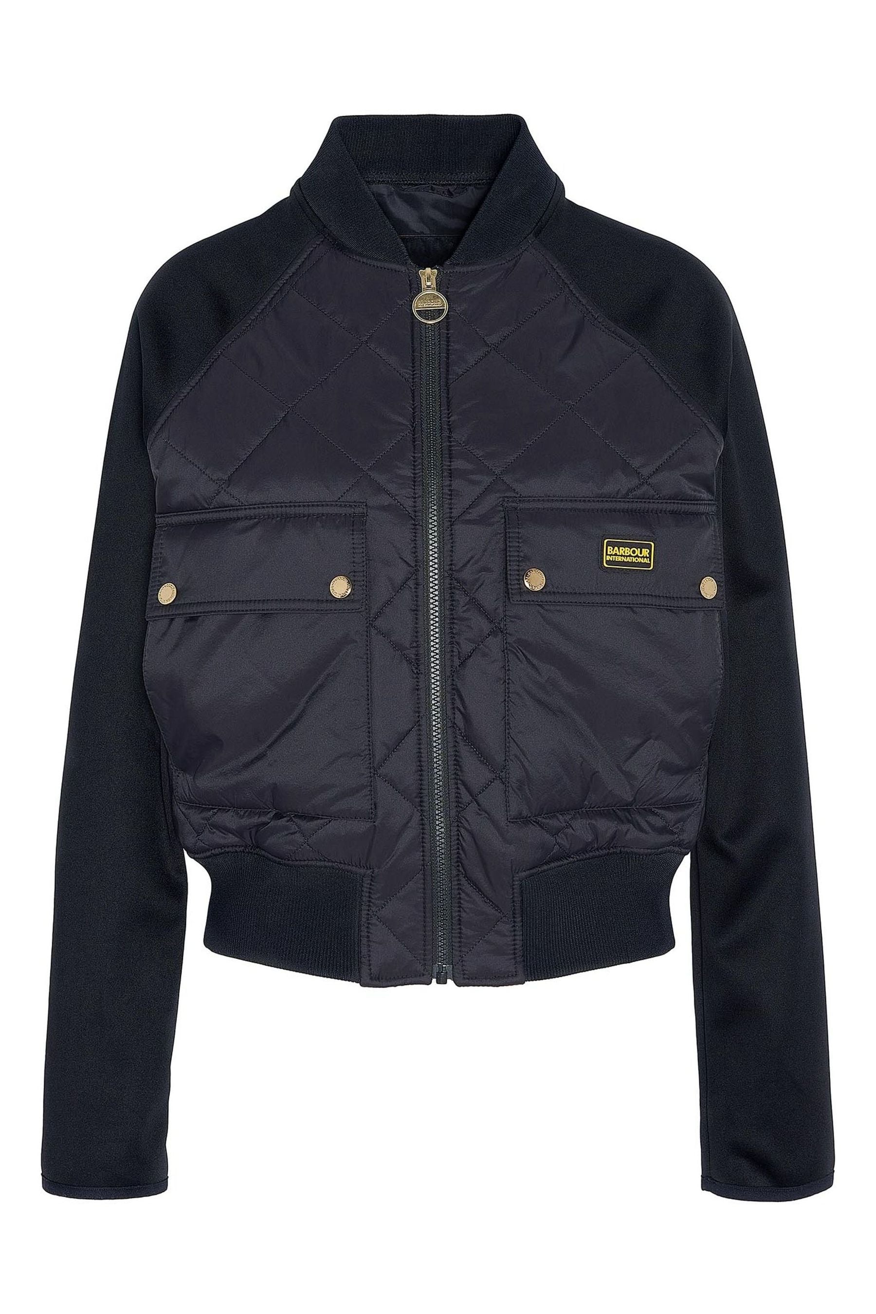 Barbour astern quilted bomber jacket in black on sale