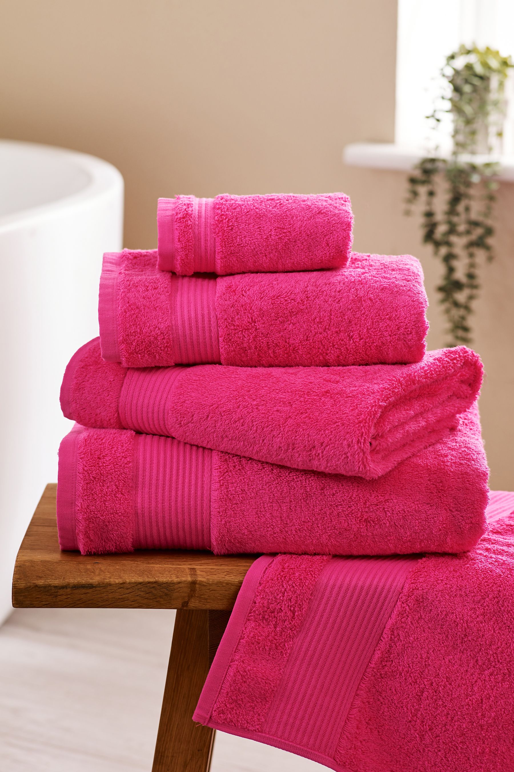 Buy Pink Bright Hot Egyptian 100 Cotton Towel from Next Ireland