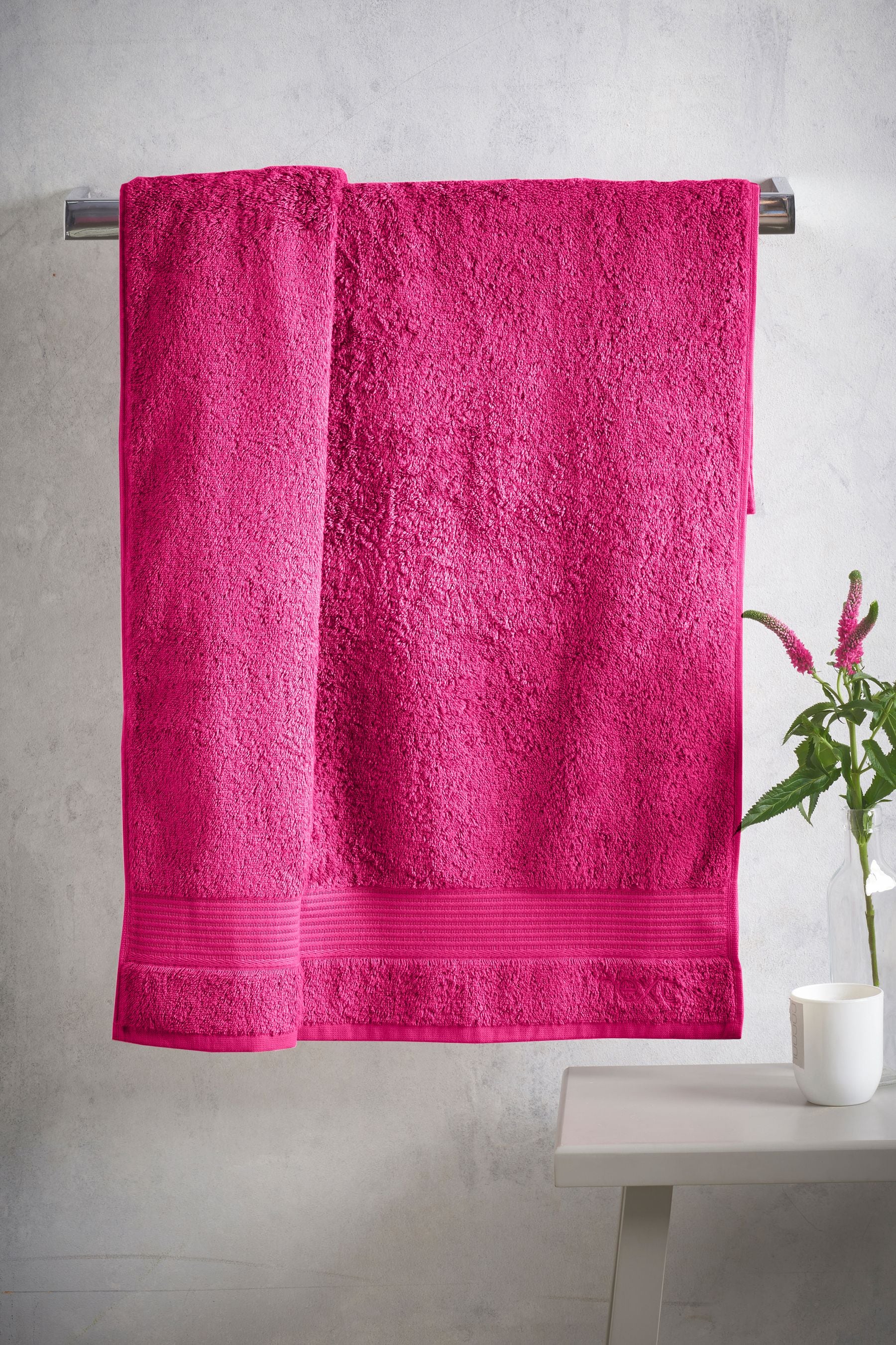 Buy Pink Bright Hot Egyptian 100 Cotton Towel from Next Ireland