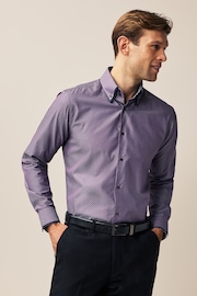 Purple Double Collar Regular Fit Trimmed Formal Shirt - Image 4 of 8