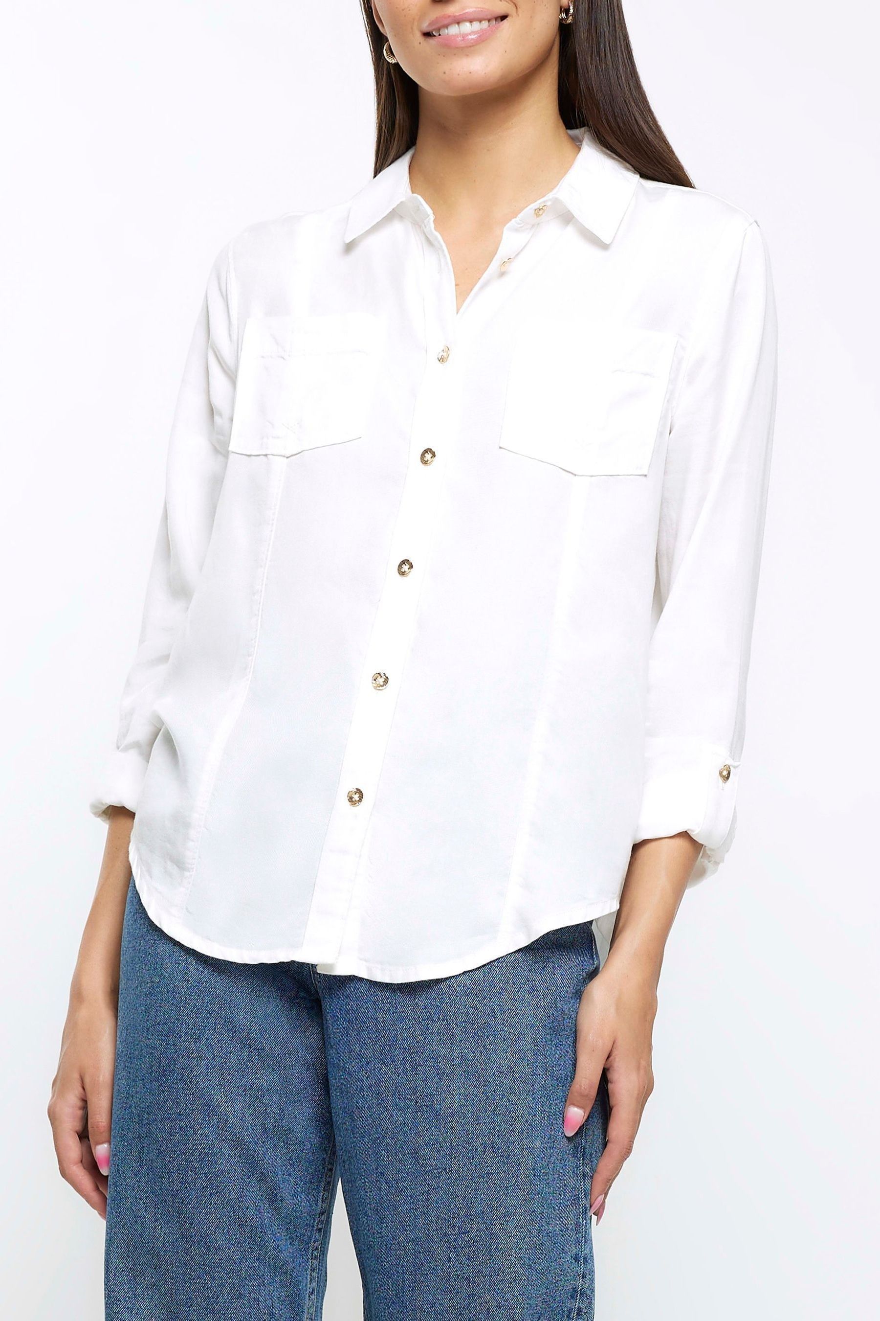 River island white utility dress cheap