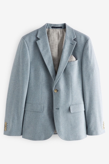 Light Blue Wool Donegal Suit: Jacket