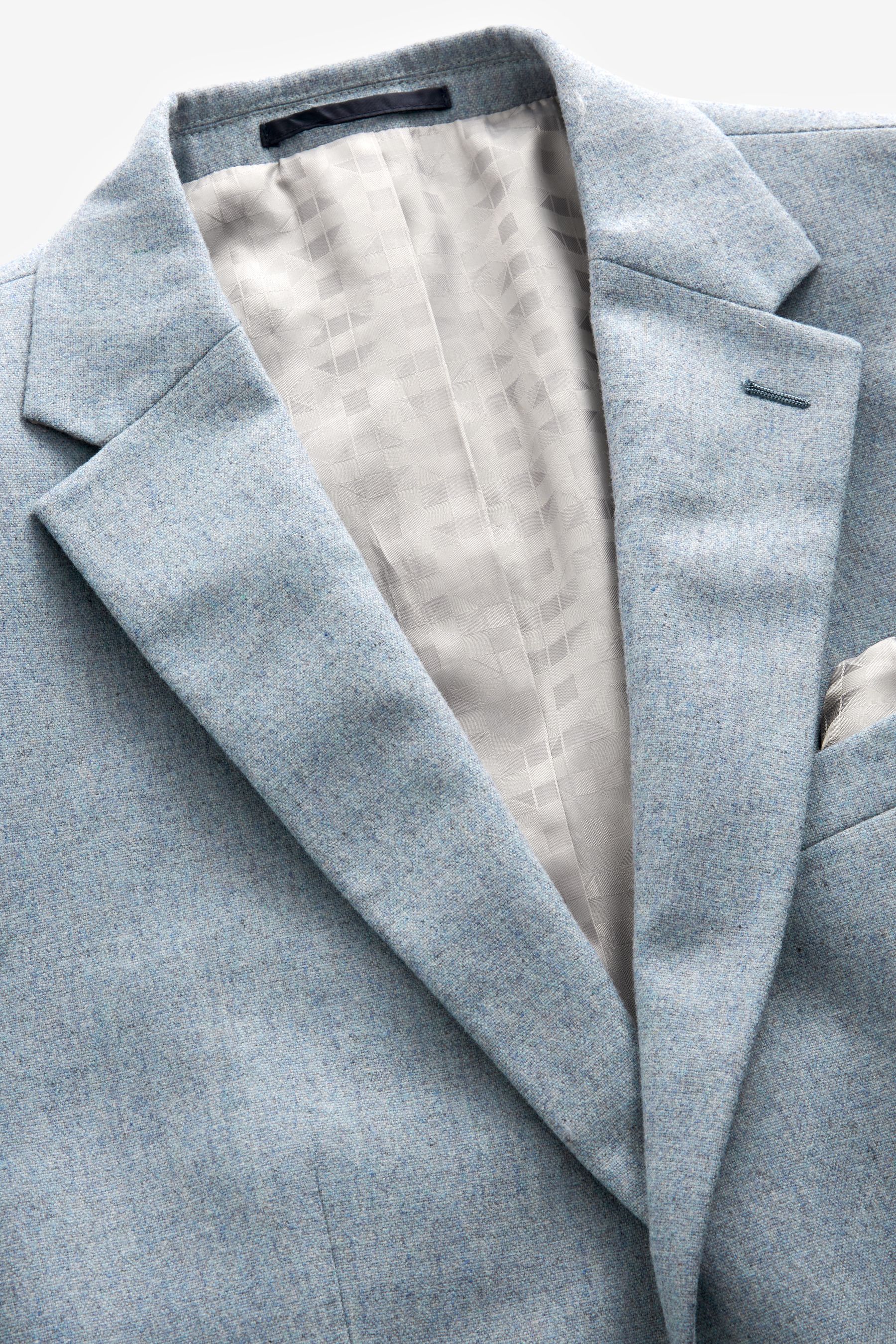 Buy Light Blue Slim Fit Wool Donegal Suit Jacket from Next Ireland