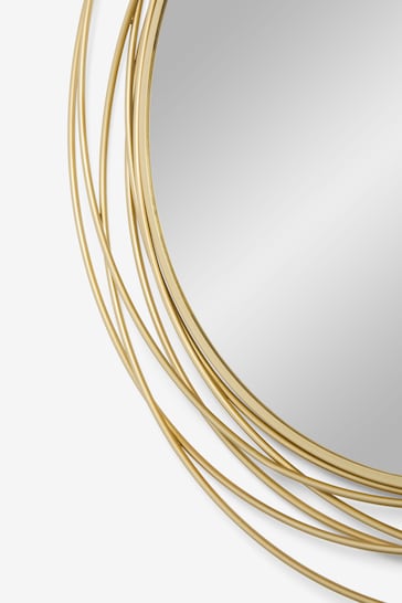 Gold Contemporary Wire 91x91cm Wall Mirror