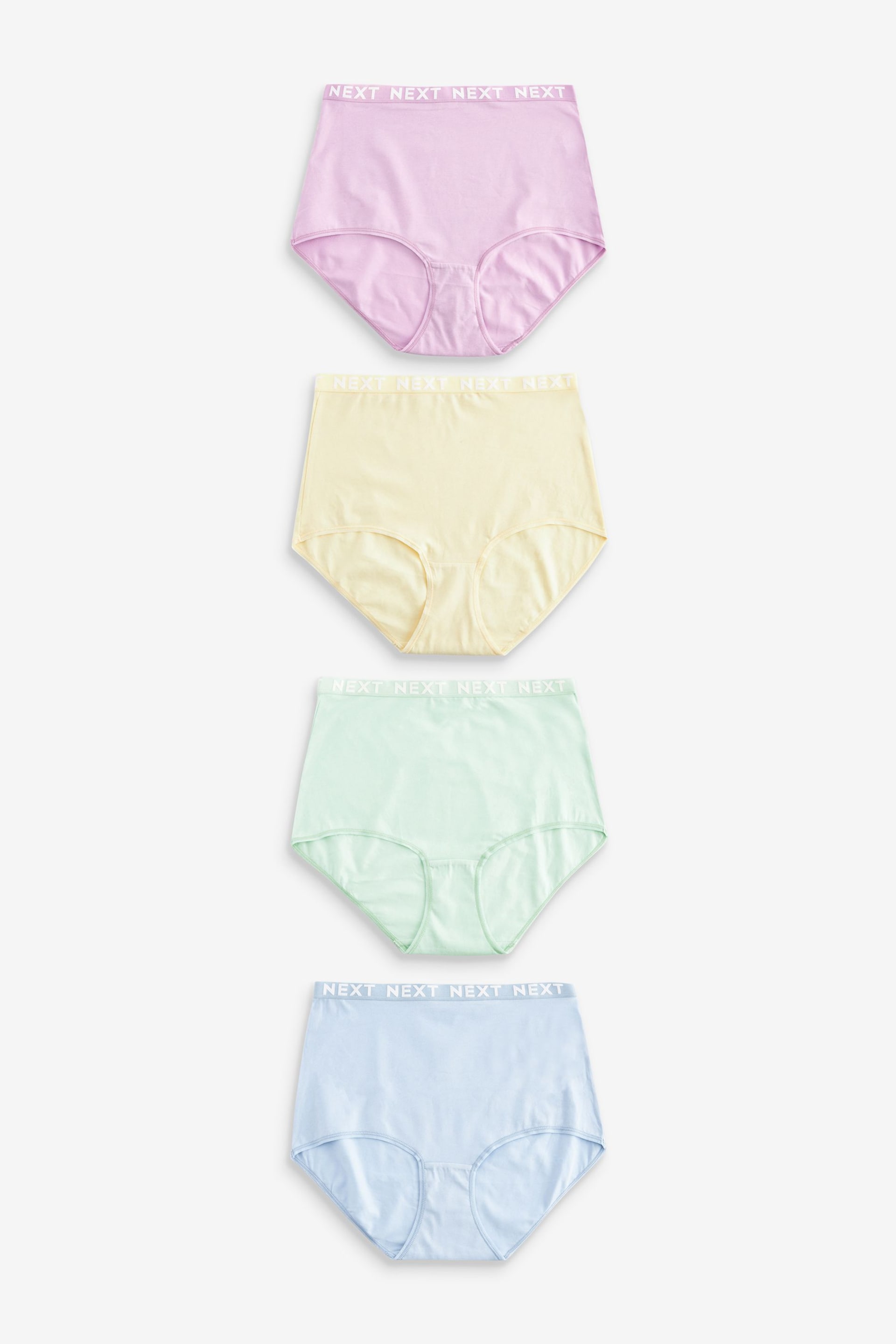 Pastel Colours Full Brief Cotton Rich Logo Knickers 4 Pack - Image 4 of 4