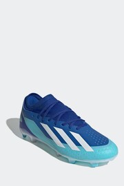 adidas Blue/White Sport Performance Adult X Crazyfast.3 Firm Ground Boots - Image 4 of 9