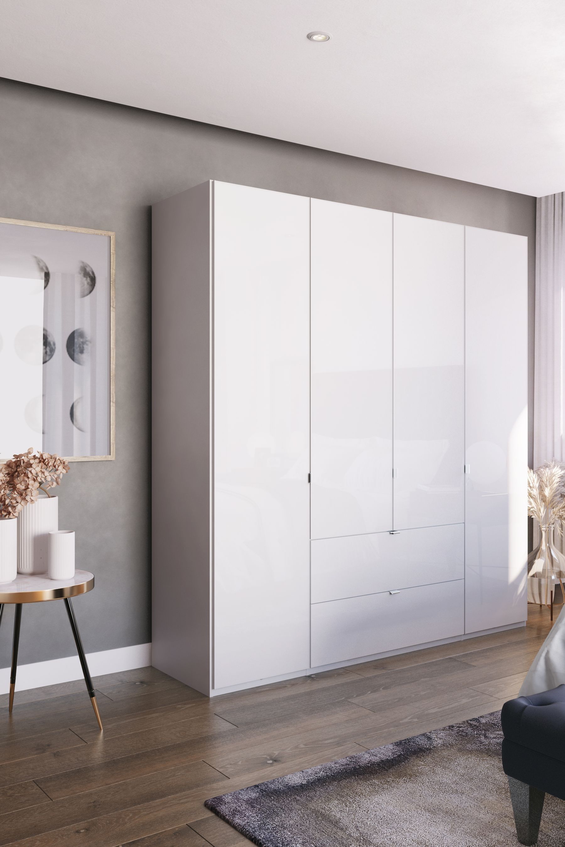 White hinged wardrobe new arrivals