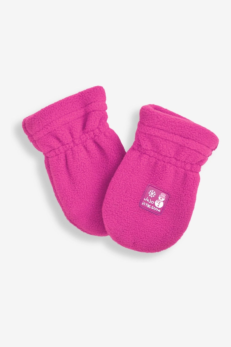 JoJo Maman Bébé Orchid Polarfleece Pop-On Mittens - Image 1 of 1