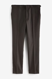 Brown Slim Fit Textured Wool Suit: Trousers - Image 5 of 9