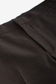 Brown Slim Fit Textured Wool Suit: Trousers - Image 6 of 9