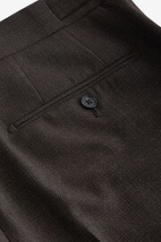 Brown Slim Fit Textured Wool Suit: Trousers - Image 7 of 9