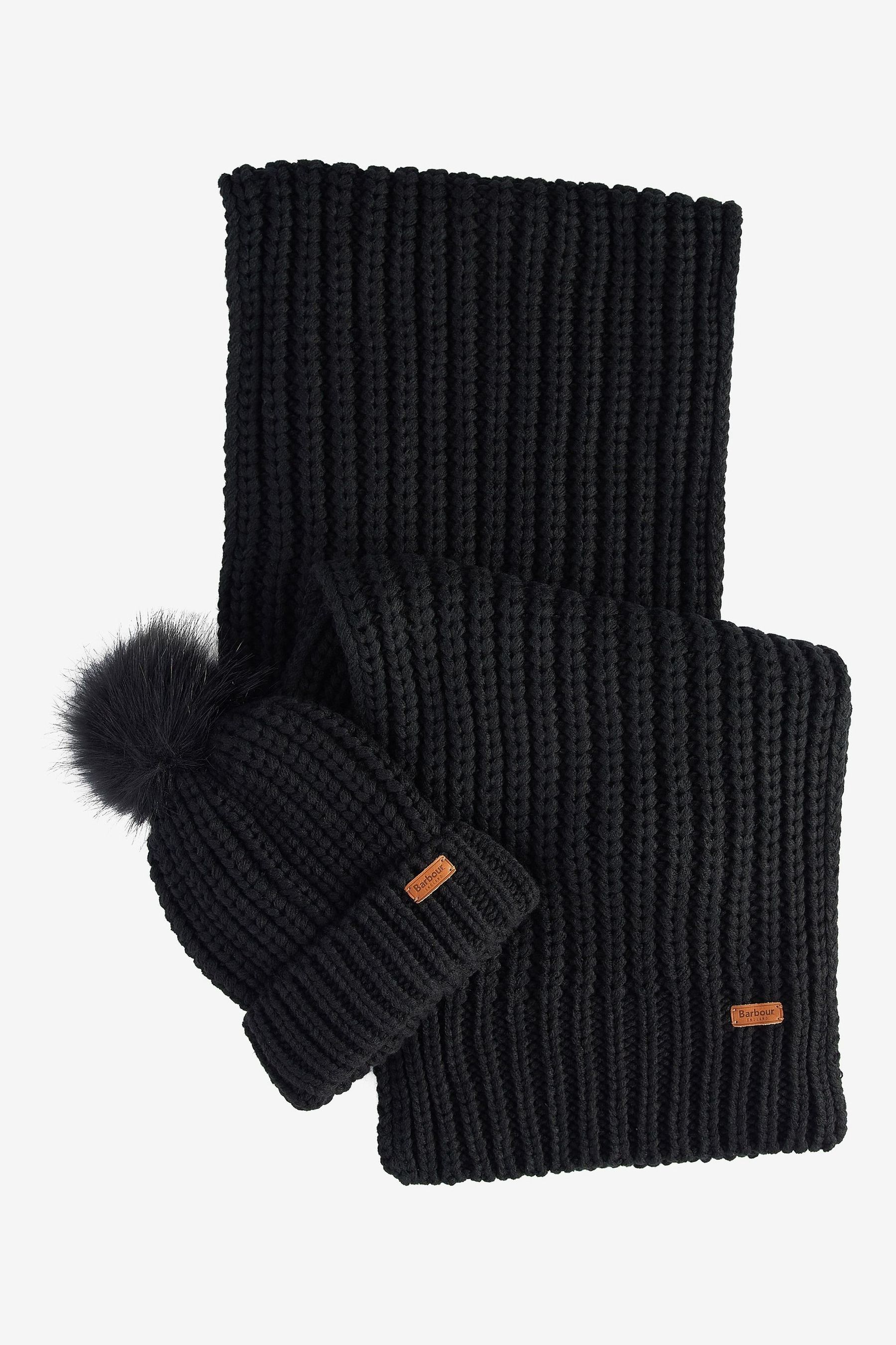 Barbour chunky knit hat and scarf set best sale