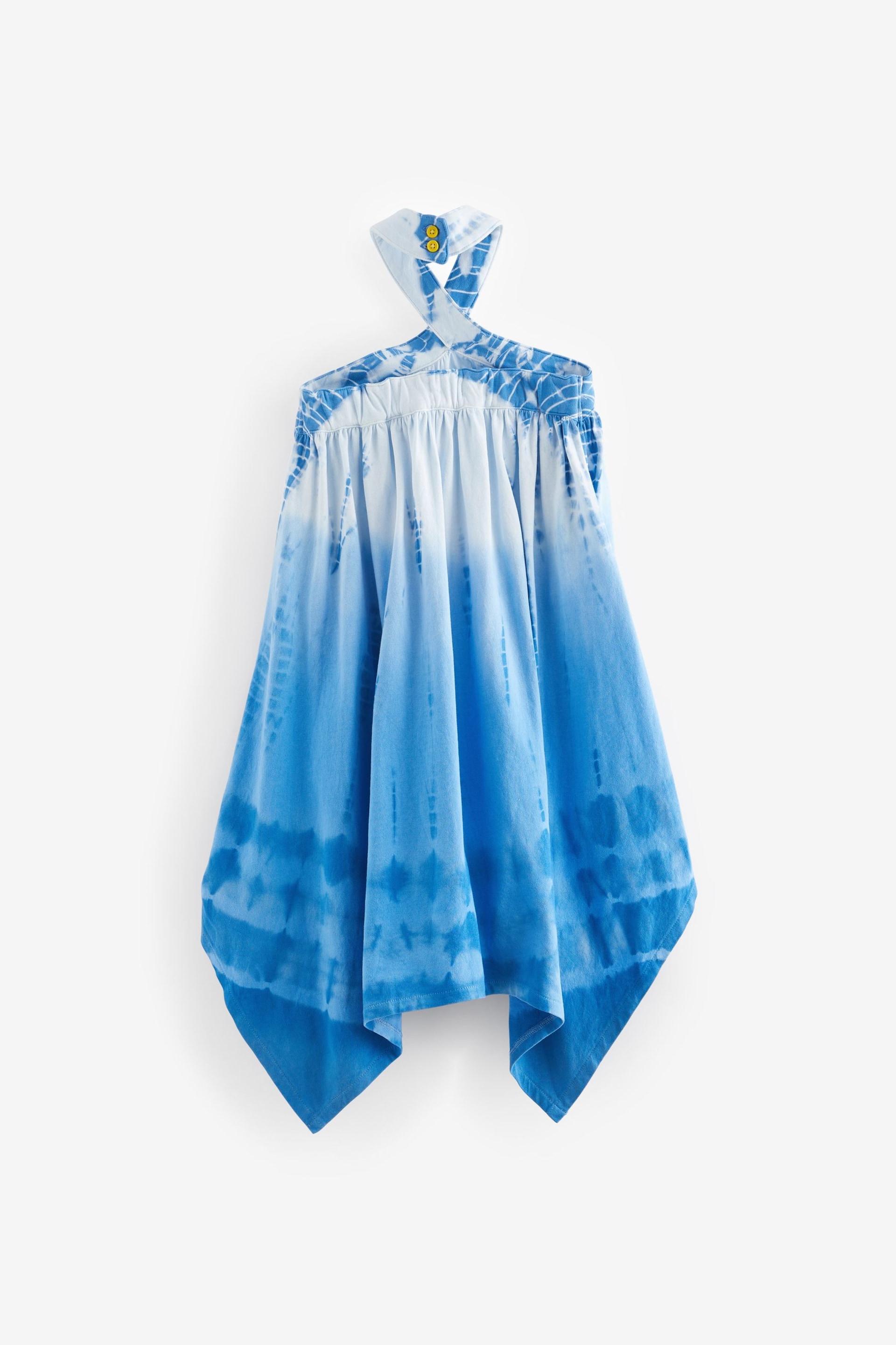 Blue/ White True Tie Dye Halterneck Jersey Dress (3-16yrs) - Image 7 of 8