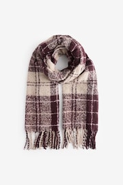 Barbour® Burgundy Red Saltburn Beanie and Chunky Tartan Scarf Gift Set - Image 4 of 4