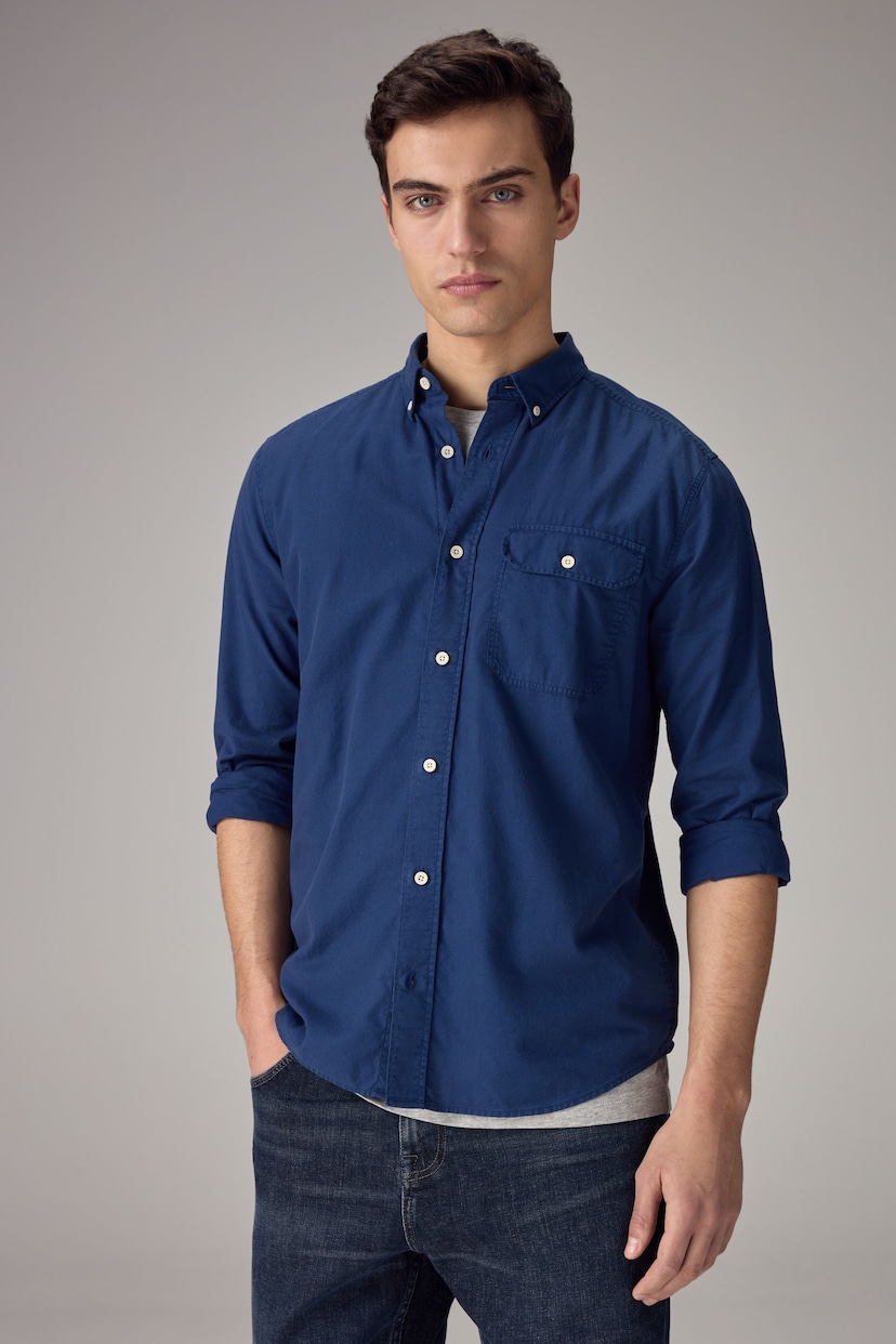 Dark Blue Soft Touch Long Sleeve Shirt - Image 1 of 8