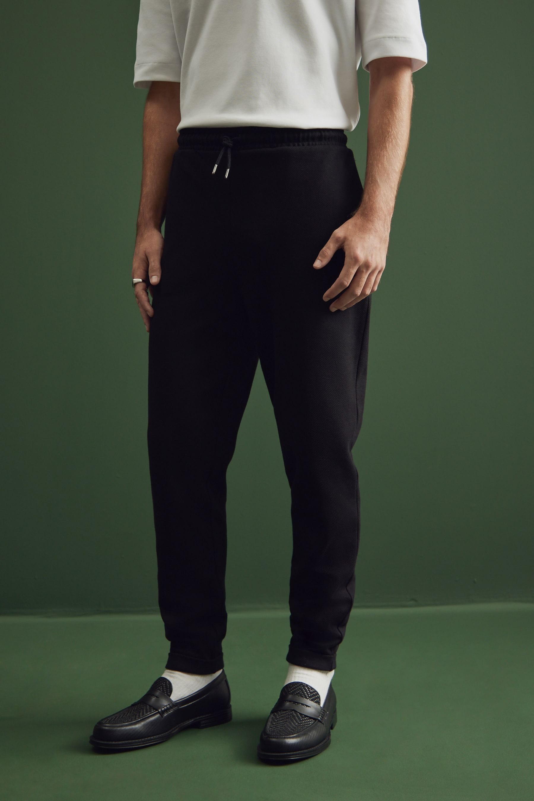 Smart black joggers outlet