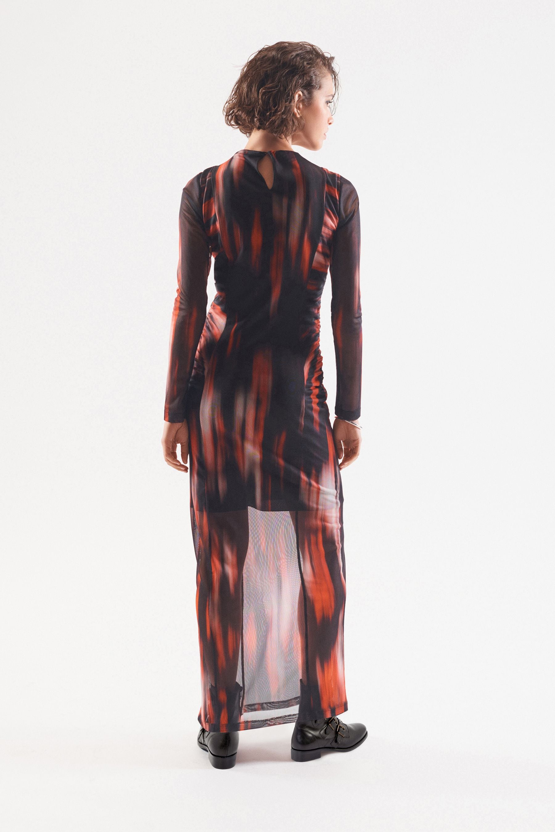 Next red and black dress top