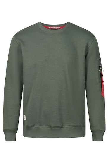 Buy Alpha Industries Dark Olive Green USN Blood Chit Sweater from the Next  UK online shop
