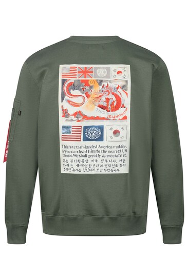 Buy Alpha Industries Dark Olive Green USN Blood Chit Sweater from the Next  UK online shop