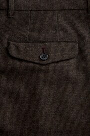 Textured Brown Nova Fides Italian Fabric Trousers With Wool - Image 6 of 8