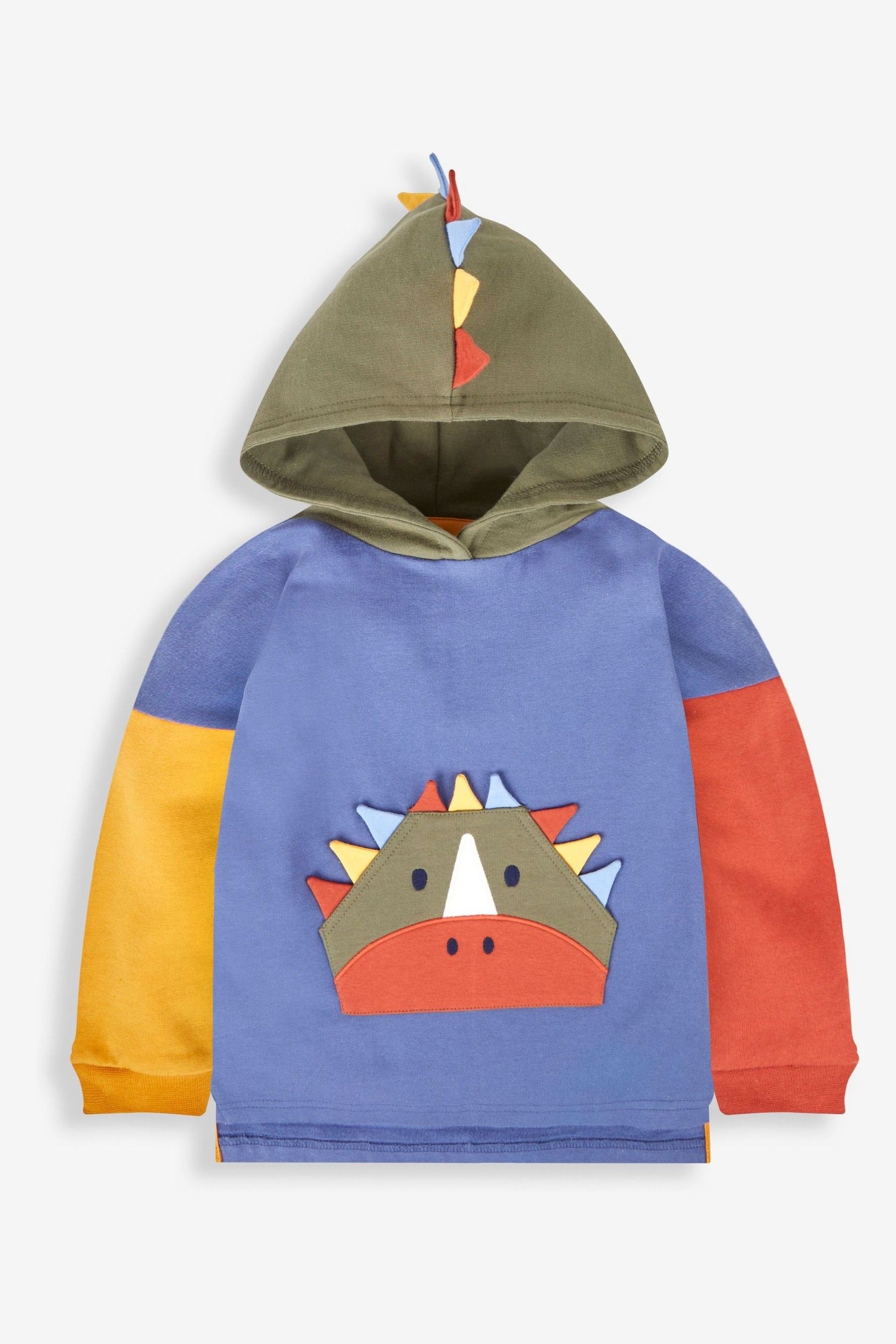 JoJo Maman B b Denim Blue Dino Boys Appliqu Novelty Hoodie