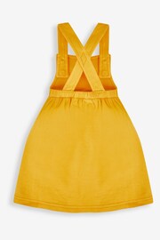 JoJo Maman Bébé Mustard Yellow Fox Girls' 2-Piece Appliqué Pinafore Dress & Top Set - Image 3 of 6